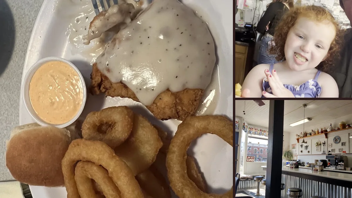 Comfort food served in a cozy dining room.