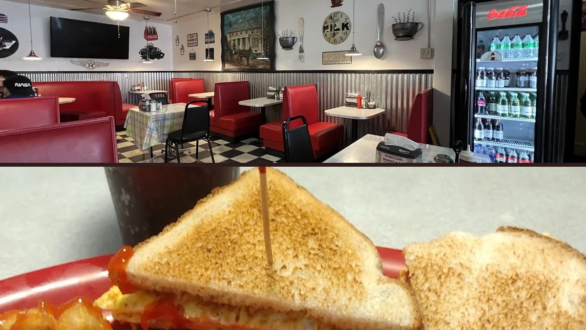 Comfort food served in a cozy dining room.