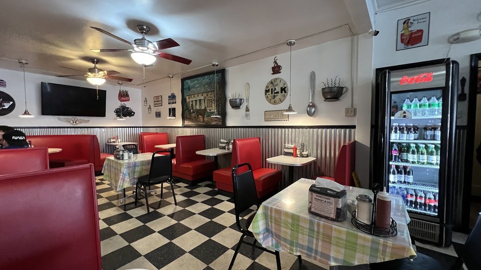 Front view of a small-town diner.